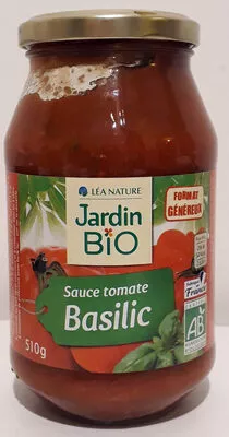 Sauce tomate Basilic Jardin Bio, Léa Nature 510 g, code 3456300009071