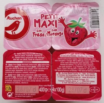 Petit Maxi Fresa Auchan 400 g (4x100g), code 3456775710588