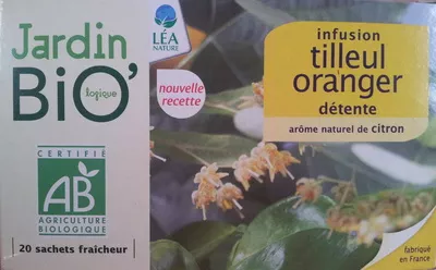 Infusion tilleul oranger détente Jardin bio, LEA Nature 30 g (20 sachets de 1,5 g), code 3478820006019