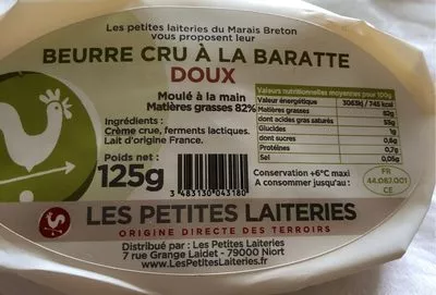 Beurre cru a la baratte Les Petites Laiteries 125g, code 3483130043180