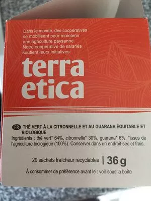 thé vert guarana Terra Etica 20 sachets / 36 g, code 3483981001070