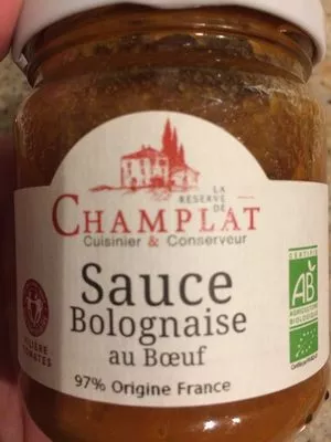 Sauce Bolognaise au boeuf La reserve de champlat, Champlat,  Réserve de Champlat 340 g, code 3493833080221