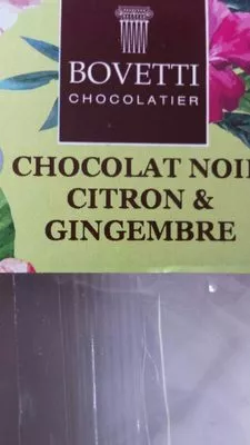 Chocolat noir citron & gingembre Bovetti , code 3501940492001