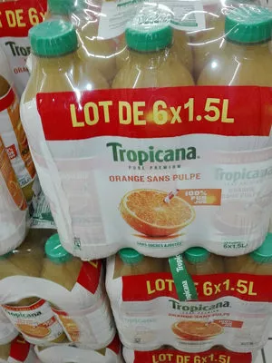 lit 6 jus Orange sans pulpe Tropicana 6, code 3502110119049