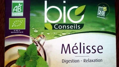 Infusion Mélisse (Digestion, Relaxation) - Bio Conseils  Bio Conseils 24 g - 20 sachets de 1,2 g, code 3515457090674