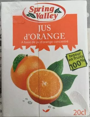 Jus d'orange 100% Jus Spring valley 20 cl, code 3516130000096