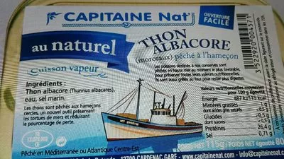 Thon albacore pêché à l'hameçon CAPITAINE Nat 80 g, code 3522920004571