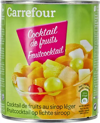 Cocktail de fruits, au sirop léger Carrefour 480 g égoutté, code 3560070208883