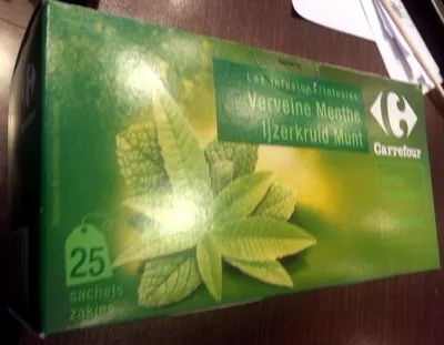 Verveine menthe Carrefour 25 sachets, code 3560070280933