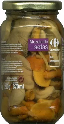 Mezcla de setas silvestres y cultivadas con champiñones Carrefour 340 g (neto), 200 g (escurrido), 370 ml, code 3560070355372