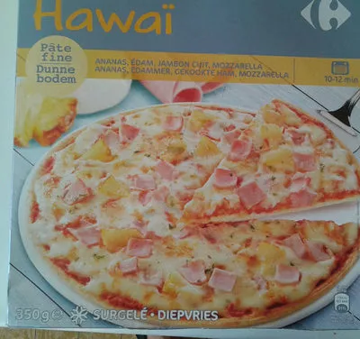 Pizza pâte fine Hawaï Carrefour 350 g, code 3560070391288