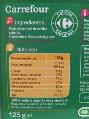 Canelones precocidos Carrefour 125 g, code 3560070494378