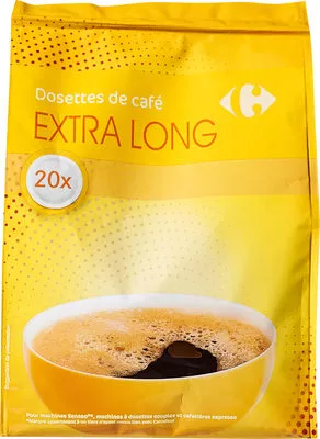 Dosettes de café extra long Carrefour 250 g (20 x 12,5 g), code 3560070497072