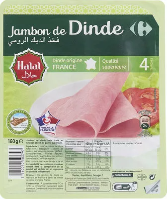 Jambon de Dinde Carrefour 160 g, code 3560070503797