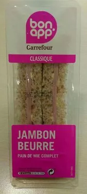 Jambon beurre pain de mie complet Bon App', Bon app 125 g, code 3560070565313