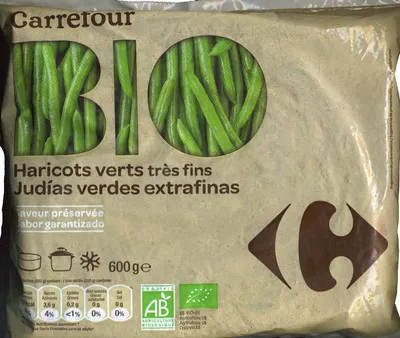 Judías verdes redondas troceadas congeladas ecológicas "Carrefour Bio" Carrefour bio 600 g, code 3560070570980