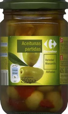 Aceitunas aliñadas Carrefour 420 g (neto), 260 g (escurrido), 450 ml, code 3560070602131