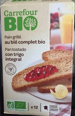 Pain grillé au blé complet bio Carrefour bio 250 g, code 3560070710713