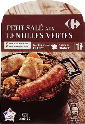 Petit salé aux lentilles vertes Carrefour 350 g, code 3560070782048