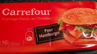 Fromage fondu au cheddar pour hamburger Carrefour 300 g, code 3560070799275