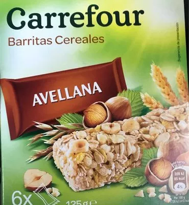 Barritas de cereales Avellanas Carrefour 125 g   (6 x 20,83 g), code 3560070820238