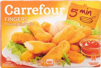 Fingers de poulet Carrefour 400 g  x 19 environ, code 3560070820306