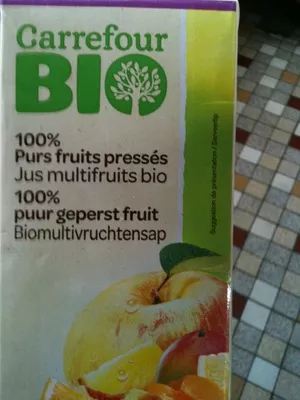 Jus Multifruits 100% Purs Fruits Pressés Carrefour Bio 1 l, code 3560070820603