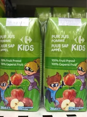 Jus de pomme 100% pur fruit pressé Kids Carrefour Kids, Carrefour 20 centilitres, code 3560070829323