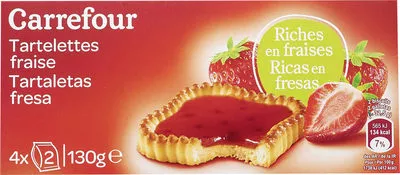 Les  Tartelettes  Carrées Fraise Carrefour 127 g, code 3560070898176