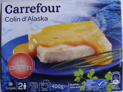 Colin d'Alaska sauce saveur Crustacés, Surgelé Carrefour, CMI (Carrefour Marchandises Internationales), Groupe Carrefour 400 g (2 x 200 g), code 3560070928163