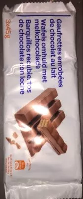 Gaufrettes enrobées de chocolat au lait Carrefour 135 g, code 3560070988051