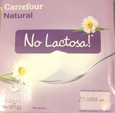 NaturalNo Lactosa!* Carrefour 500 g (4 x 125 g), code 3560071007942