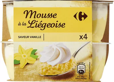 Mousse à la Liégeoise Carrefour 320 g  2x (2 x 80 g)e, code 3560071014650