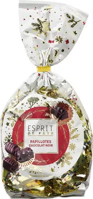 Papillotes Chocolat Noir Esprit de Fête,  Carrefour 350 g, code 3560071064686