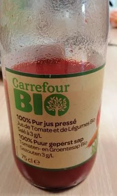 Jus de tomate et de légumes Carrefour bio, Carrefour 75 cl, code 3560071083588