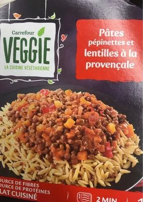 Pâtes et lentilles à la provençale Carrefour , code 3560071180607