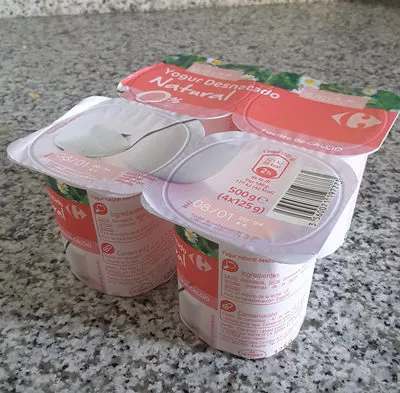 Yogurt desnatado natural 0% grasa carrefour 500 g (4x125), code 3560071197773