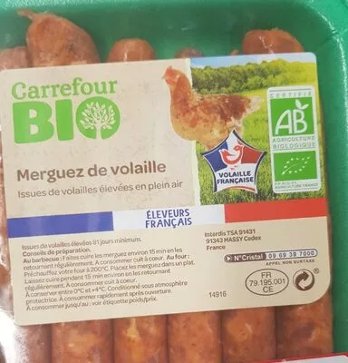 Merguez de volaille Carrefour Bio , code 3560071255831