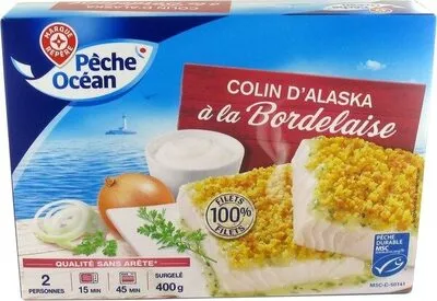 Colin d'Alaska à la Bordelaise Côté Table, Marque Repère, Scamark (Filiale E. Leclerc), Pêche Océan 400 g, code 3564700000175