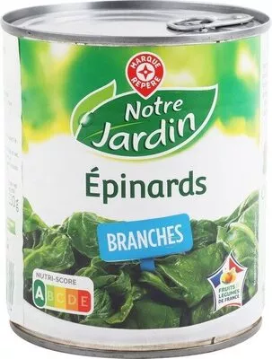 Epinards en branches 4/4 Notre Jardin, Marque Repère 530 g, code 3564700004975