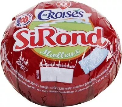 Fromage rond sous cire 28% Les Croisés, Marque Repère 200 g, code 3564700019221