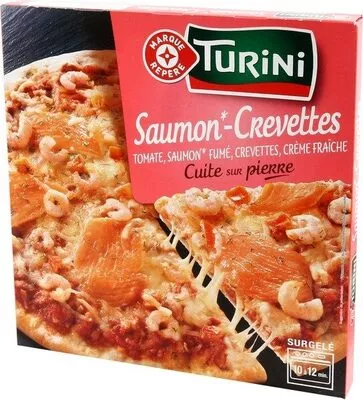 Pizza saumon crevette Turini, Marque Repère 400 g, code 3564700225660