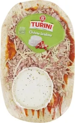 Pizza lardons et chèvre Turini, Marque Repère 200 g, code 3564700356555