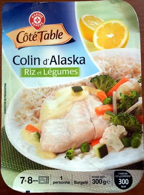 Colin d'Alaska Riz et Légumes, Surgelé Côté Table, Marque Repère, Scamark (Filiale E. Leclerc) 300 g (1 personne), code 3564700368947