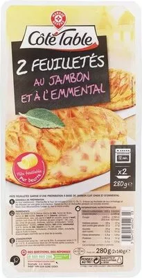 Feuilletés jambon/emmental Côté Table, Marque Repère 2 x 140 g, code 3564700460542