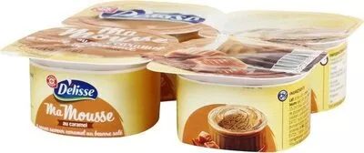 Mousse caramel beurre salé coulis x 4 Délisse, Marque Repère 240 g, code 3564700469132