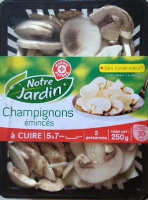 Champignons émincés Notre Jardin, Marque Repère 250 g, code 3564700508046