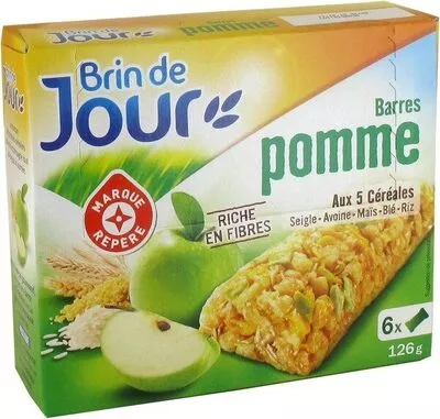 Barres céréales pomme verte Brin de Jour,  Marque Repère 125 g, code 3564700563762