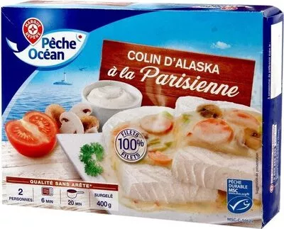 Colin d'Alaska à la Parisienne Côté Table, Marque Repère, Scamark (Filiale E. Leclerc), Pêche Océan 400 g, code 3564700608180