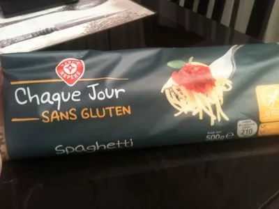 Spaghetti sans gluten Chaque Jour Sans Gluten,  Marque Repère 500 g, code 3564700651292